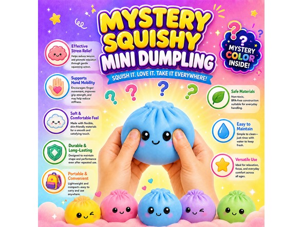 Titan Squishy Sensory Relief, Mini Dumpling, 3PK