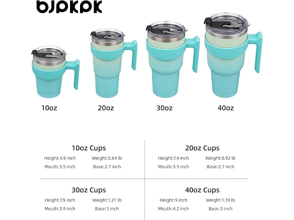 BJPKPK 30 oz Tumbler with Handle & Straw