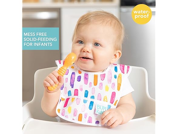 Bumkins Bibs for Baby Girl or Boy, Infant 3-9 M