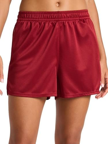 Reebok Women’s Streetstyle 3” Short, Standard Fit, Lightweight Poly Fabric, Retro Red, Medium