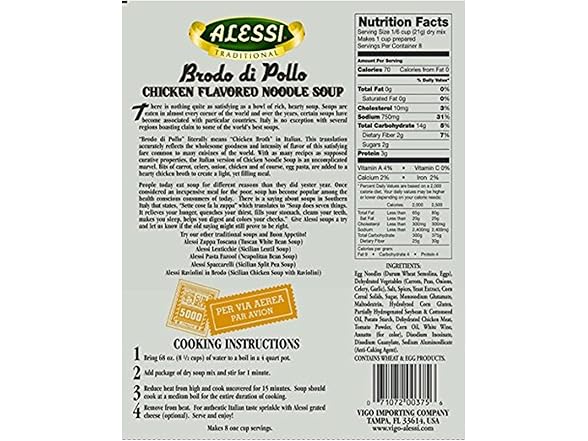 6PK Alessi Autentico Premium Soups, Traditional Flavors