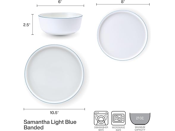 Mikasa Samantha 12 Piece Bone China Dinnerware Set White