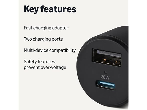 Amazon Basics Fast-Charging Car Charger