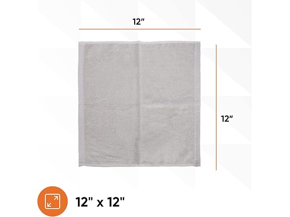 Superio Superio Cotton Terry Washcloths Grey