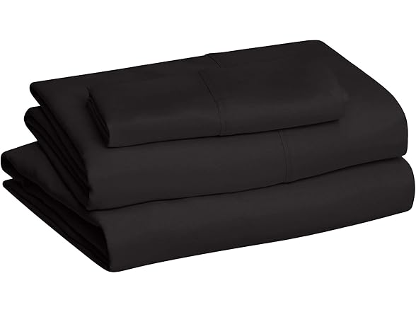 Amazon Basics Black Twin Sheet Set (4Pk)