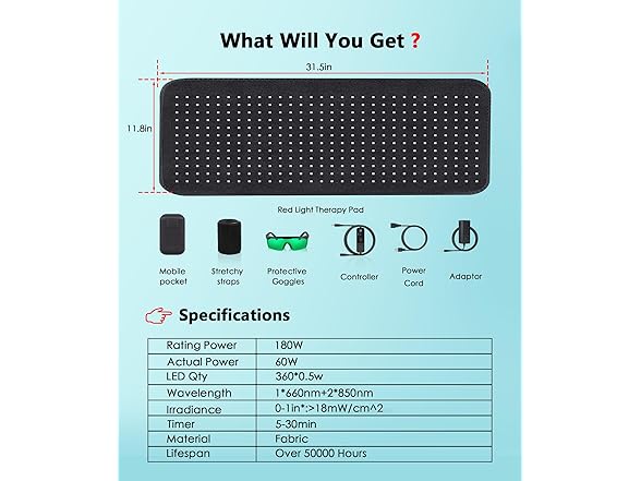 Astarexin Red Light Therapy Pad for Body