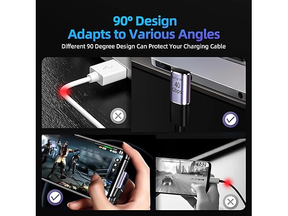 THAMBA USB C 90 Degree Adapter