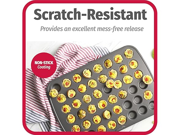  48-Cup Nonstick Steel Mini Cupcake and Muffin Pan