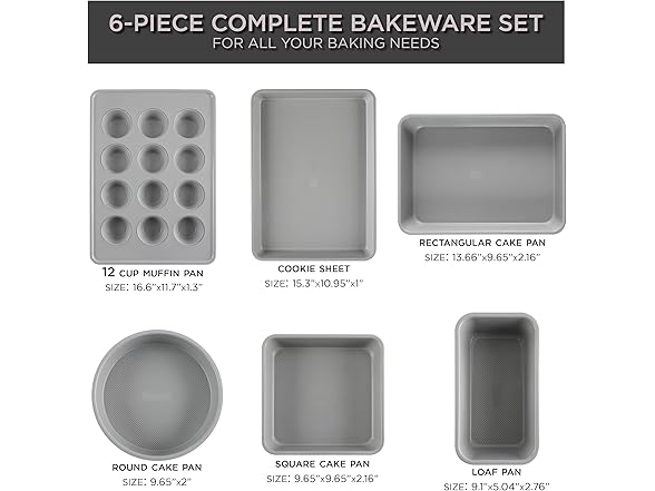 6 Pc Stackable Bakeware Set Taupe