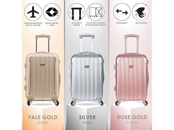 kensie 20 Alma Carry-On TSA-Lock Spinner Luggage