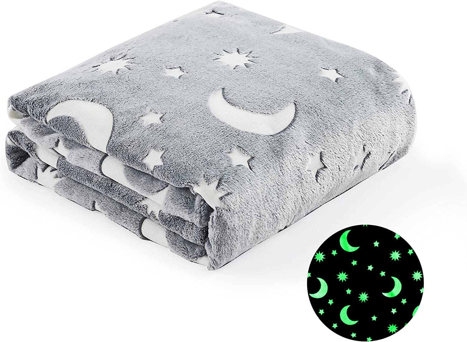 2Pk Glow In The Dark Throw Star Moon - Gallery 11