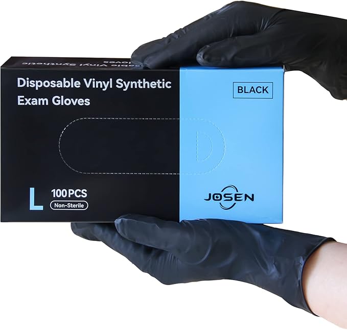 Josen SYN-BLK 100pcs Black Nitrile-Vinyl Gloves - Gallery 9