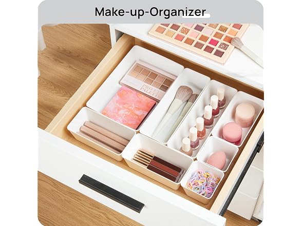 Vtopmart White 25 Pack Plastic Drawer Organizers