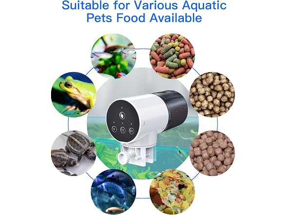 Cherlam Automatic Fish Feeder, Aquarium Fish Feeder Dispenser