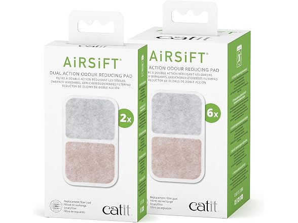 Catit Airsift Dual Action Air Purifier Pad, 2 Pack