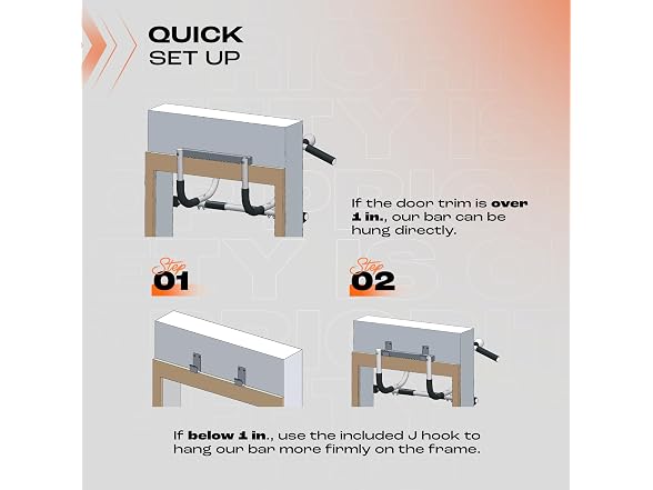 Yes4All Door Pull Up Bar 300lb Gray