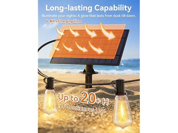 Brightever 75FT Solar String Lights - Gallery 3