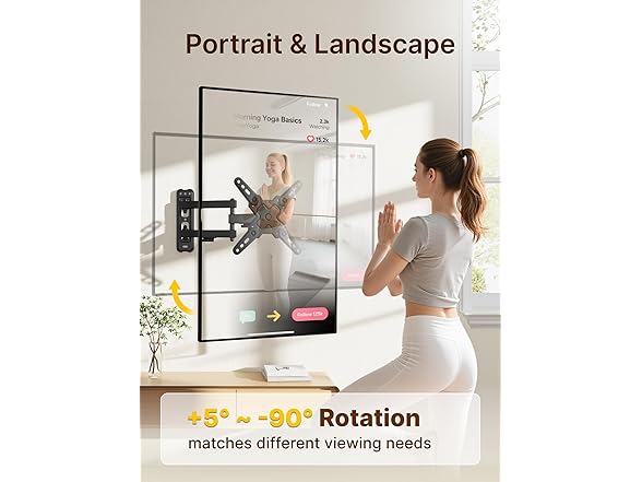 monTEK Full Motion TV Wall Mount Bracket | 13-43"