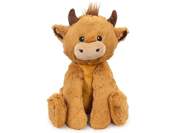 Pupstages Calming Plush Dog Toy with Squeaker, Cow