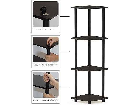 Furinno Turn-n-Tube Multipurpose 4-Tier Corner Shelf