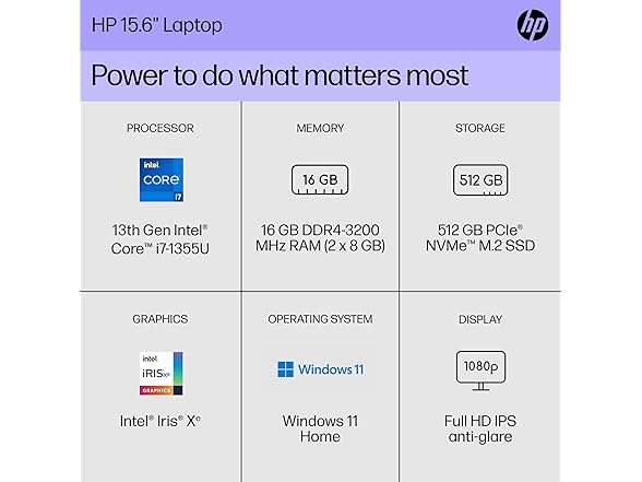 HP 15.6" 13th Gen i7 Laptop