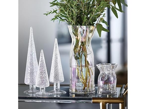 Iridescent Glass Holiday Trees, Set of 3
