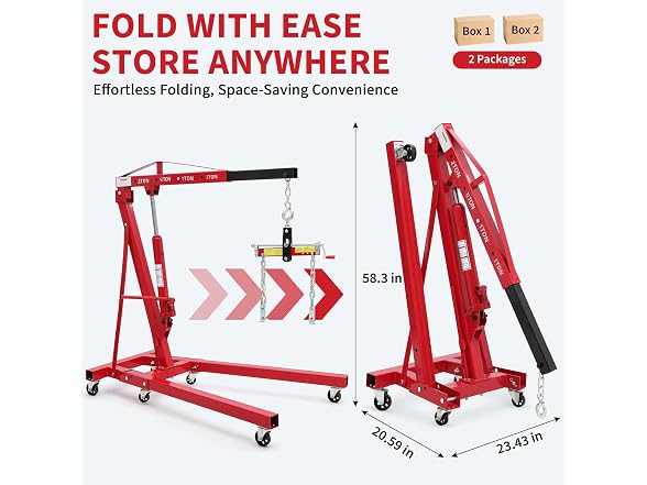 Garvee 2 Ton Folding Hydraulic Engine Ho