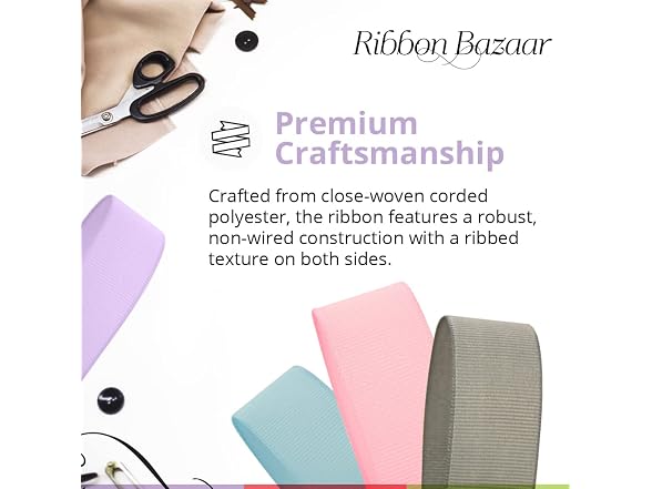 Ribbon Bazaar Solid Grosgrain Ribbon -