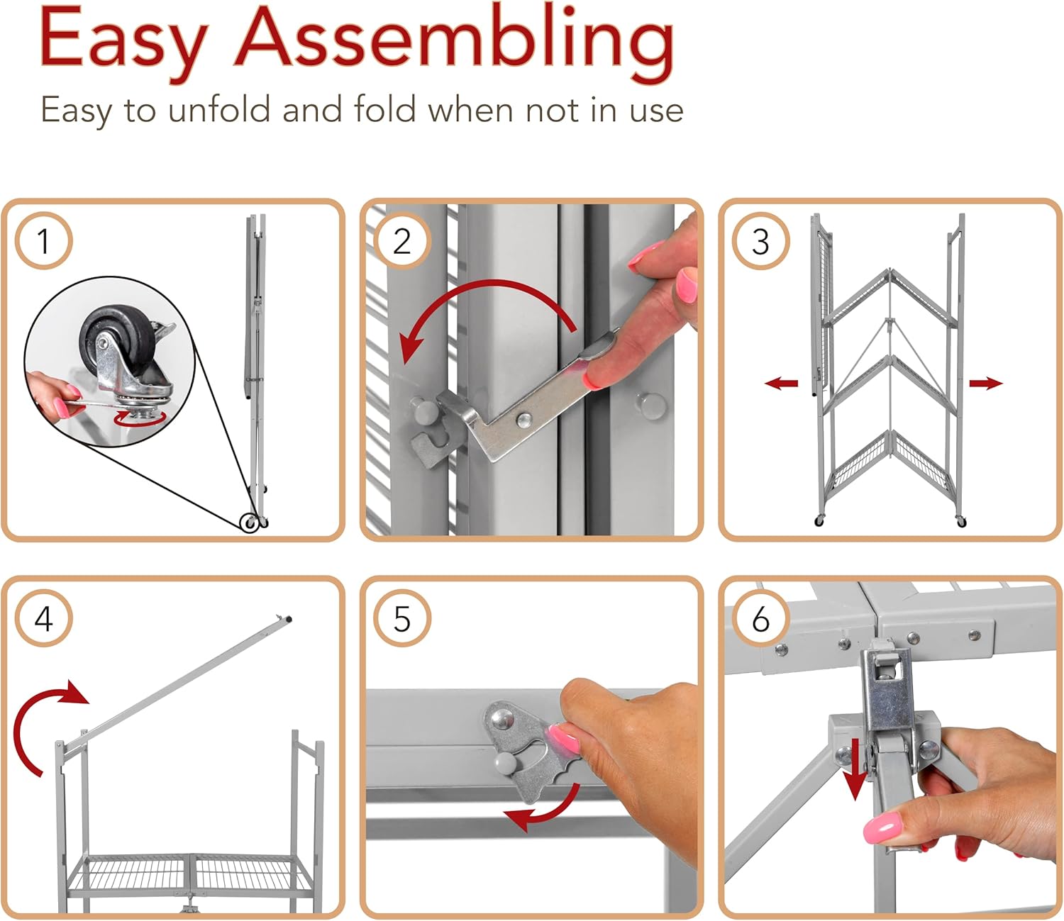 Origami R5 4 TIER SHELVES With Casters -Choose Color - Gallery 15