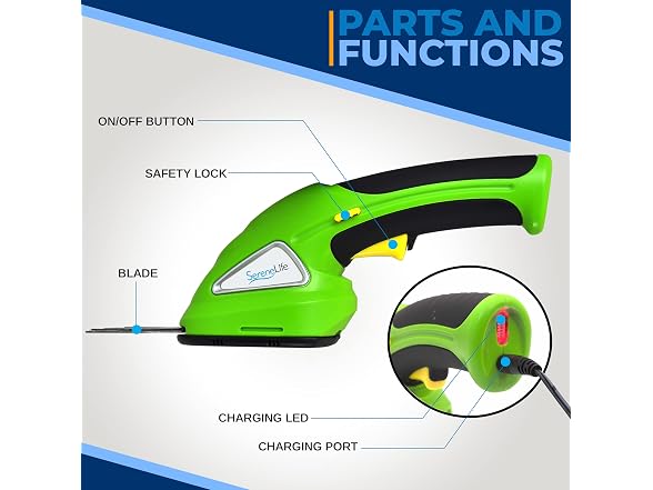 Pyle Cordless Handheld Grass Cutter Shears