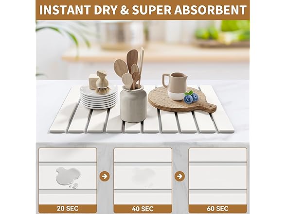 AEFLM Large Stone Dish Drying Mat