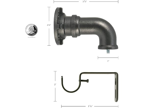 Decopolitan Industrial Curtain Rod Black