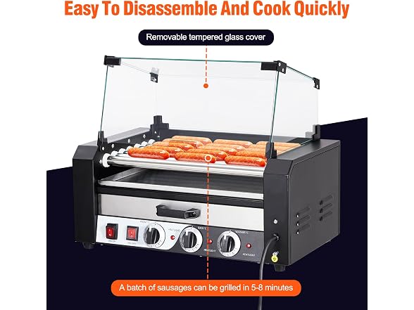 Commercial 7-Roller Hot Dog Machine 