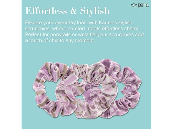 Karma VELVET SCRUNCHIE SET INK FLORAL