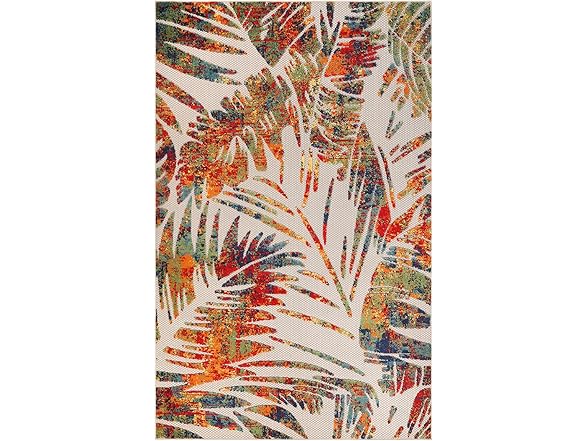 Superior Indoor Outdoor Rug Tropical Leaves