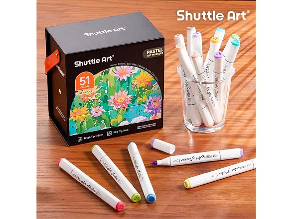Shuttle Art Brush Tip Alcohol Markers