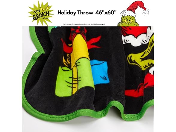 Dr. Seuss The Grinch Throw 46 in x 60 in