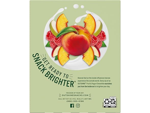 4PK Outshine Fruit & Yogurt Smoothie Peach Raspberrt
