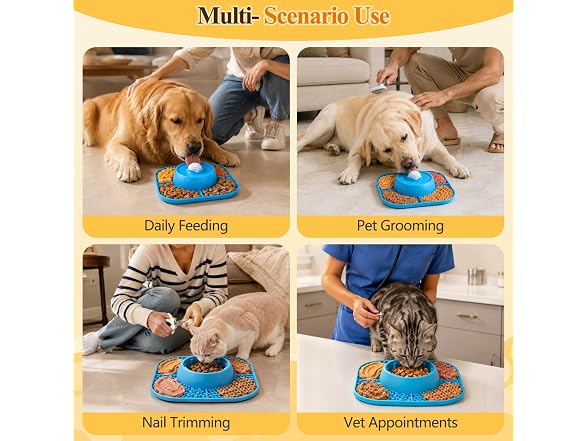 Huttoi Slow Feeder Dog Bowls 3-in-1 