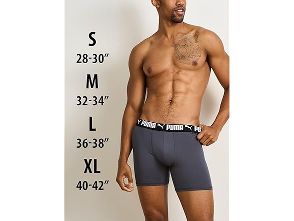 (3 Pk) PUMA Athletic Boxer Briefs, Small