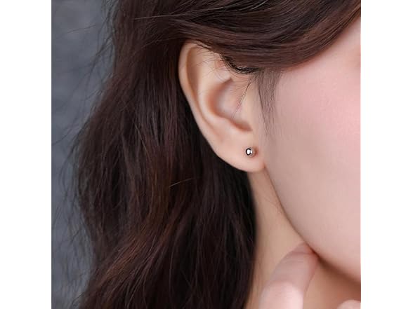 14K Solid Gold Ball Stud Earrings