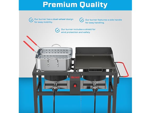 FIRERIOT Deep Fryer Portable Griddle Combo
