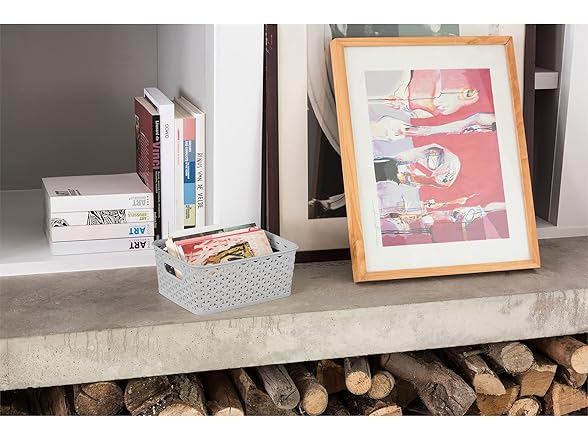 Rattan Storage Baskets 4L 4-Pack