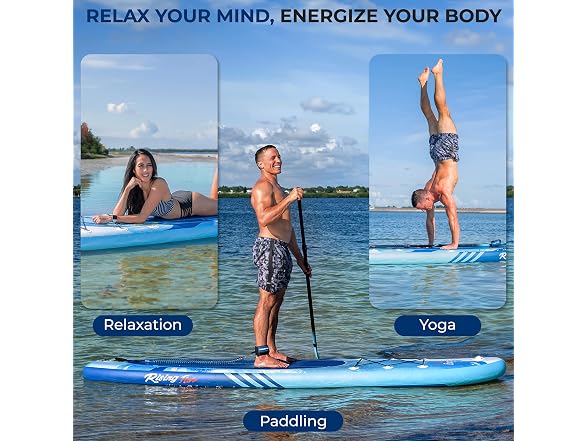 SereneLife 10'6" Inflatable Stand Up Ocean Blue