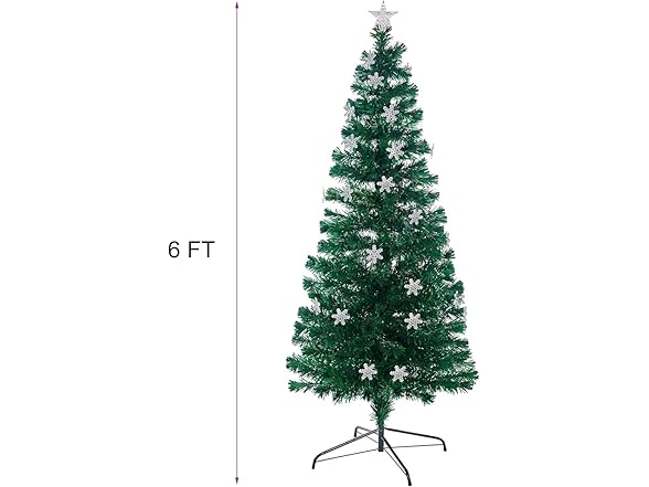 KISIQI 6Ft Artificial Pre-lit Christmas Tree