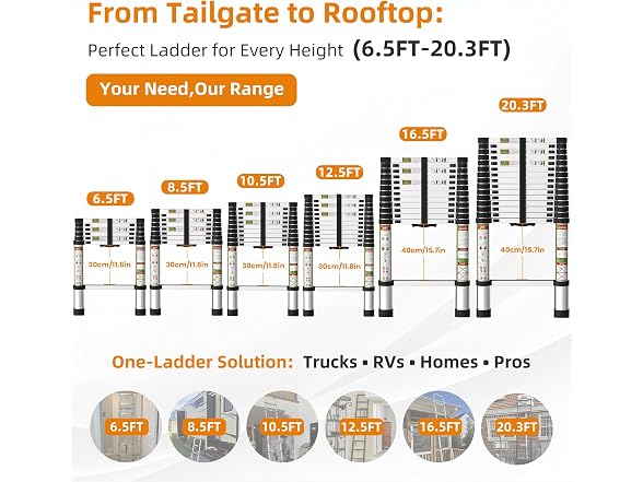SPIEEK W0893 Telescoping Ladder 10.5FT (Open Box)