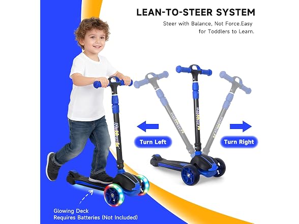 Nattork Blue Kids Scooter for Age 3-11