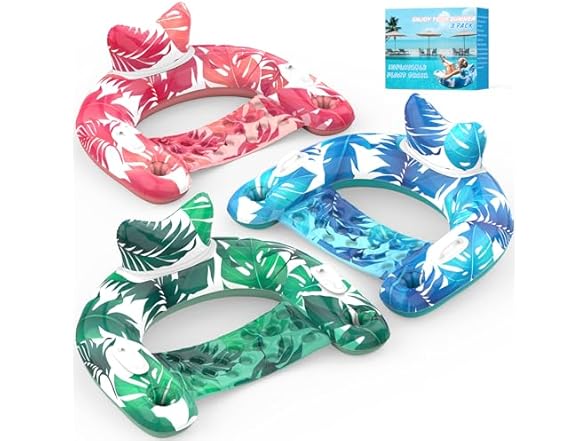 KEUCL Inflatable Pool Floats, 3 Pack