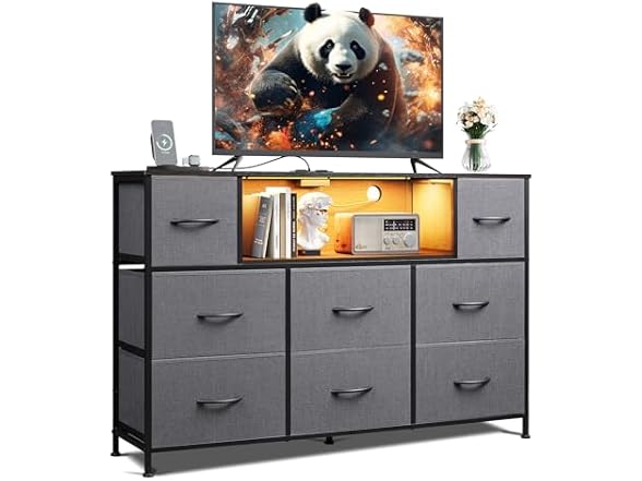 WLIVE BC1978725090009 8 drawe dresser tv stand