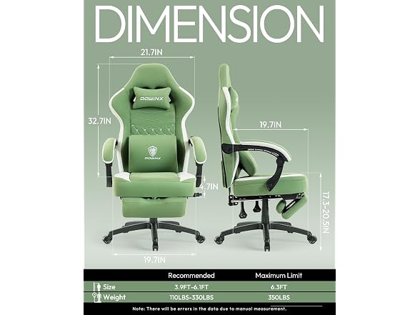 Dowinx Fabric Gaming Chair Green